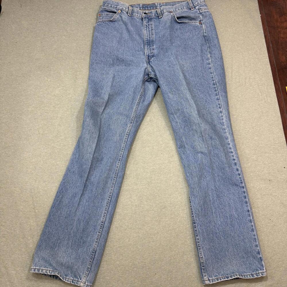 Vintage Levis 506 Jeans Mens 42x34 Blue 90s Orange Tab Faded Washed Out Straight - Picture 1 of 9